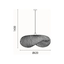 LÁMPARA DE TECHO COLGANTE BAMBÚ 1xE27 MAX 40W 430x430x220mm ARTE ILLUMINA LAGOON