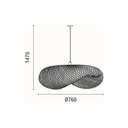 LÁMPARA DE TECHO COLGANTE BAMBÚ 1xE27 MÁX. 15W 760x560x220mm ARTE ILLUMINA CALYPSO