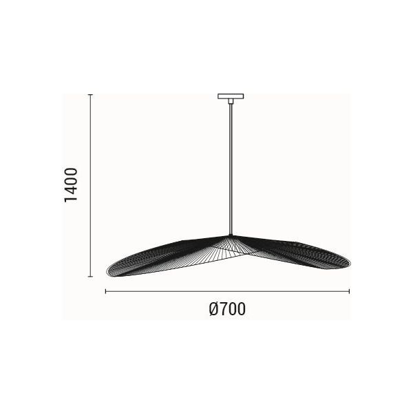 LÁMPARA DE TECHO COLGANTE BAMBÚ 1xE27 MÁX. 15W Ø700mm ARTE ILLUMINA OASIS