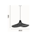 LÁMPARA DE TECHO  COLGANTE BAMBÚ 1xE27 MAX 40W 520x435x270mm ARTE ILLUMINA VISOR