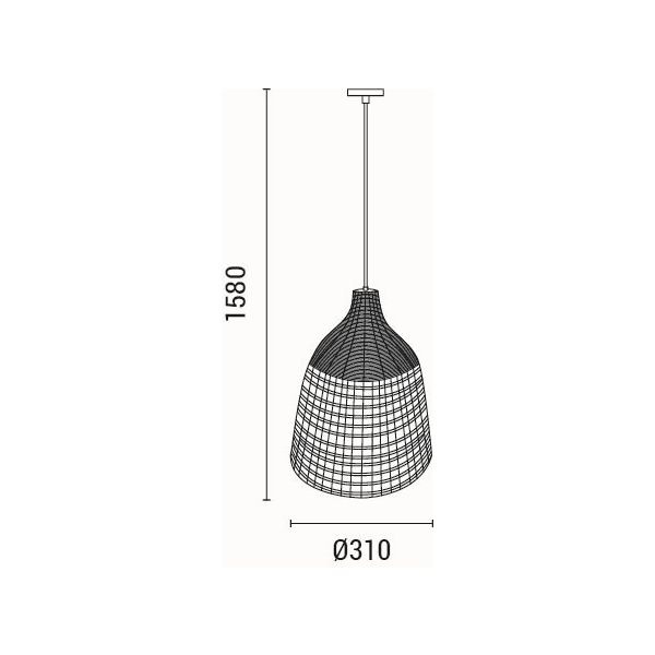 LÁMPARA DE TECHO COLGANTE BAMBÚ 1xE27 MÁX. 15W Ø310mm ARTE ILLUMINA EARTHY