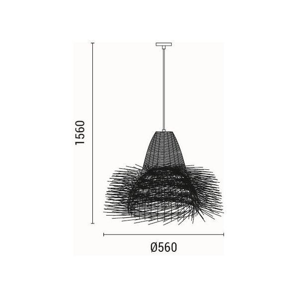 LÁMPARA DE TECHO COLGANTE BAMBÚ 1xE27 MÁX. 15W Ø560mm ARTE ILLUMINA SISAL