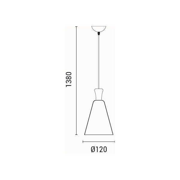 LÁMPARA COLGANTE METAL 1xE27 MAX 15W 200x1380mm GRIS ARTE ILLUMINA OPACO
