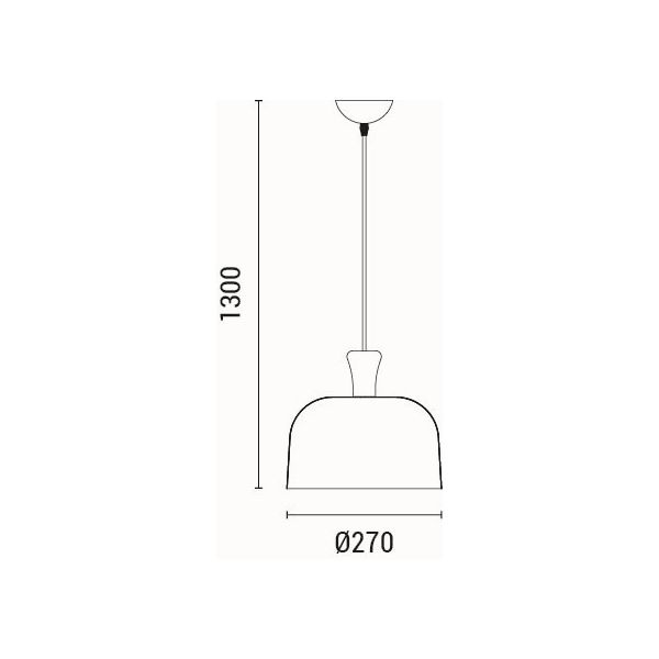 LÁMPARA DE TECHO COLGANTE METAL 1xE27 MAX 15W 230x320mm  ARTE ILLUMINA SMOOTH