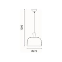 LÁMPARA DE TECHO COLGANTE METAL 1xE27 MAX 15W 230x320mm  ARTE ILLUMINA SMOOTH