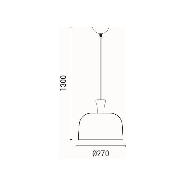 LÁMPARA DE TECHO COLGANTE METAL 1xE27 MAX 15W 230x320mm  ARTE ILLUMINA SMOOTH