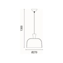 LÁMPARA DE TECHO COLGANTE METAL 1xE27 MAX 15W 230x320mm  ARTE ILLUMINA SMOOTH