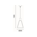 LÁMPARA DE TECHO COLGANTE METAL 1xE27 MAX 15W 200x1380mm ARTE ILLUMINA OPACO