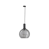 LÁMPARA DE TECHO COLGANTE METAL SINGLE LUZ 1XE27 MAX 15W Ø340X1520mm NEGRO ARTE ILLUMINA AIRY