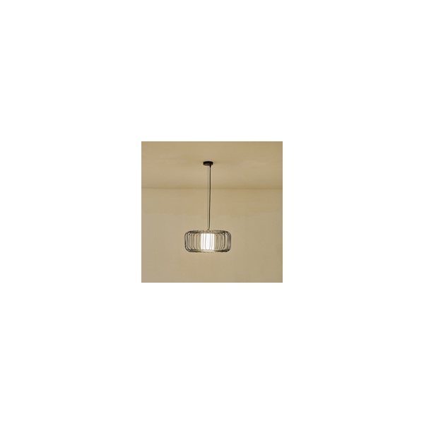 LÁMPARA DE TECHO COLGANTE METAL 1xE27 MAX 15W Ø450x1520mm NEGRO ARTE ILLUMINA AIRY