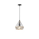 LÁMPARA DE TECHO COLGANTE CUERDA-METAL E27 MAX 15W 250x250x1320 NEGRO-CAQUI ARTE ILLUMINA FLARE
