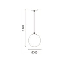 LÁMPARA DE TECHO COLGANTE DE METAL 1xE27 MAX 15W 300x1370mm BLANCO ARTE ILLUMINA SELINI