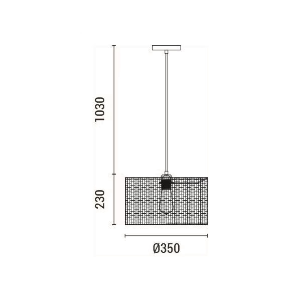 LÁMPARA DE TECHO COLGANTE PAMPAS 1xE27 MÁX. 15W 350x1260mm ARTE ILLUMINA AENON