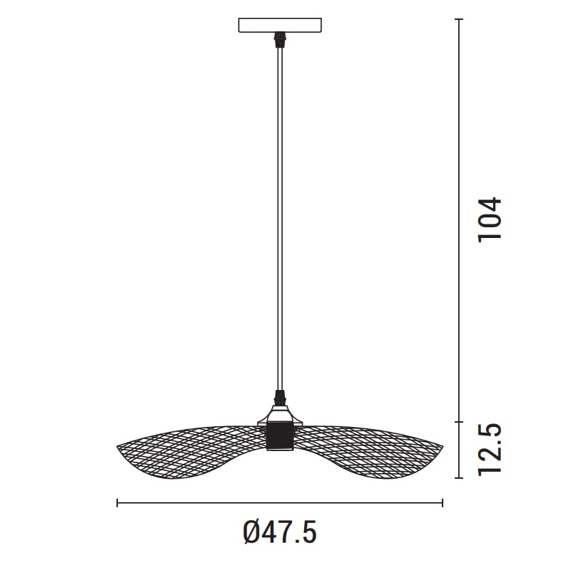 LÁMPARA DE TECHO COLGANTE BAMBOO  1xE27 MAX 15W Ø475x1160mm ARTE ILLUMINA CROSSLINE
