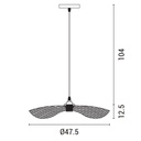 LÁMPARA DE TECHO COLGANTE BAMBOO  1xE27 MAX 15W Ø475x1160mm ARTE ILLUMINA CROSSLINE