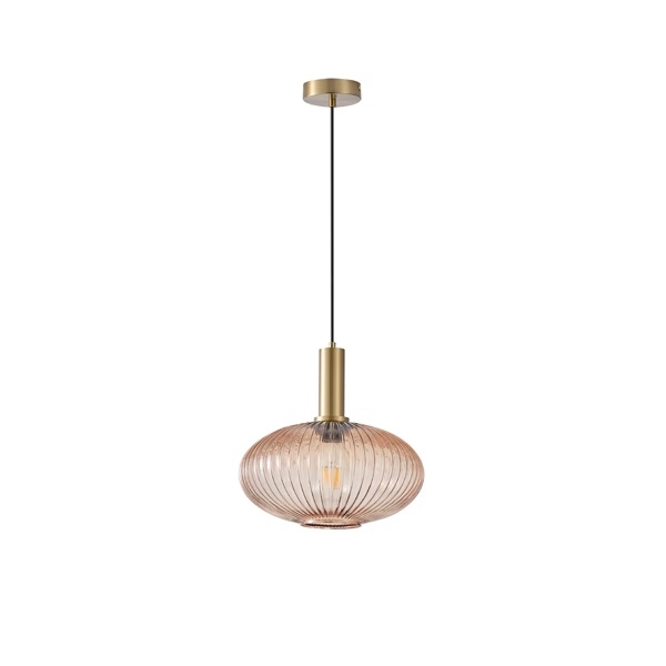 LÁMPARA DE TECHO COLGANTE DE CRISTAL REPUJADO 1xΕ27 MÁX 15W Ø300mm ARTE ILLUMINA TOPACIO