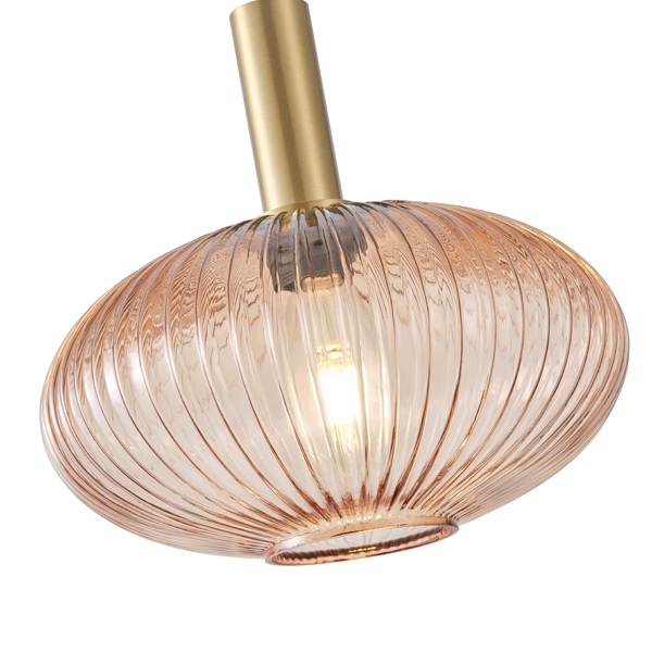 LÁMPARA DE TECHO COLGANTE DE CRISTAL REPUJADO 1xΕ27 MÁX 15W Ø300mm ARTE ILLUMINA TOPACIO