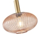 LÁMPARA DE TECHO COLGANTE DE CRISTAL REPUJADO 1xΕ27 MÁX 15W Ø300mm ARTE ILLUMINA TOPACIO