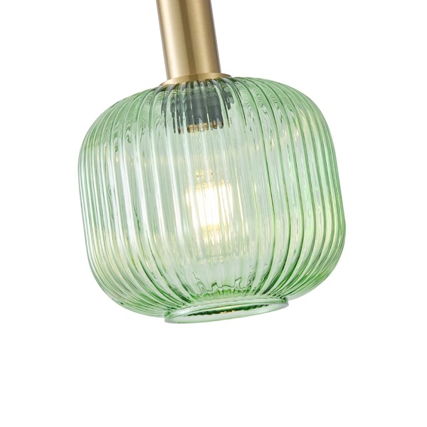LÁMPARA DE TECHO COLGANTE CRISTAL GOFRADO 1xE27 MAX 15W 200x180x1200mm VERDE ARTE ILLUMINA TOPACIO