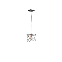 LÁMPARA COLGANTE DE METAL 1xE27 MÁX. 15W 175x175x1240mm NEGRO ARTE ILLUMINA BRAWCK