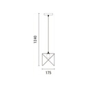 LÁMPARA COLGANTE DE METAL 1xE27 MÁX. 15W 175x175x1240mm NEGRO ARTE ILLUMINA BRAWCK