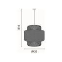 LÁMPARA DE TECHO COLGANTE BAMBÚ 1xE27 MÁX. 15W 400x400x1280mm ARTE ILLUMINA AVRA