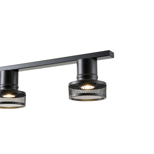 LÁMPARA DE TECHO CINCO LUCES E27 MÁX. 15W 1180x100x1180mm NEGRO CON MALLA ARTE ILLUMINA  SOLUN