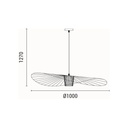 LÁMPARA DE TECHO COLGANTE METAL 1xE27 MAX 15W Ø1000x1270mm NEGRO ARTE ILLUMINA CAP