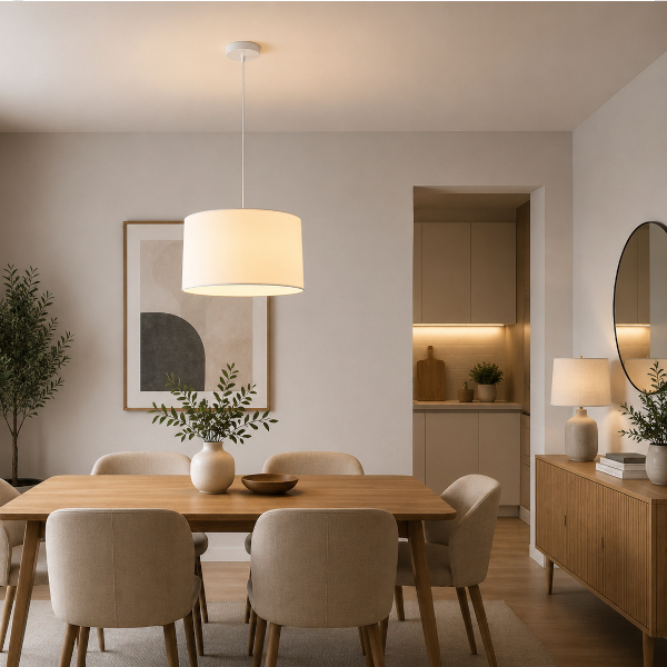 LÁMPARA DE TECHO COLGANTE TELA 1xE27 MÁX 15W Ø380Χ240mm ARTE ILLUMINA SOHO