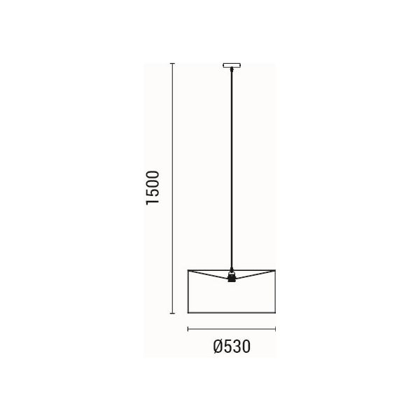 LÁMPARA DE TECHO COLGANTE DE TELA 1xE27 MÁX. 15W Ø530x1500mm ARTE ILLUMINA SOHO