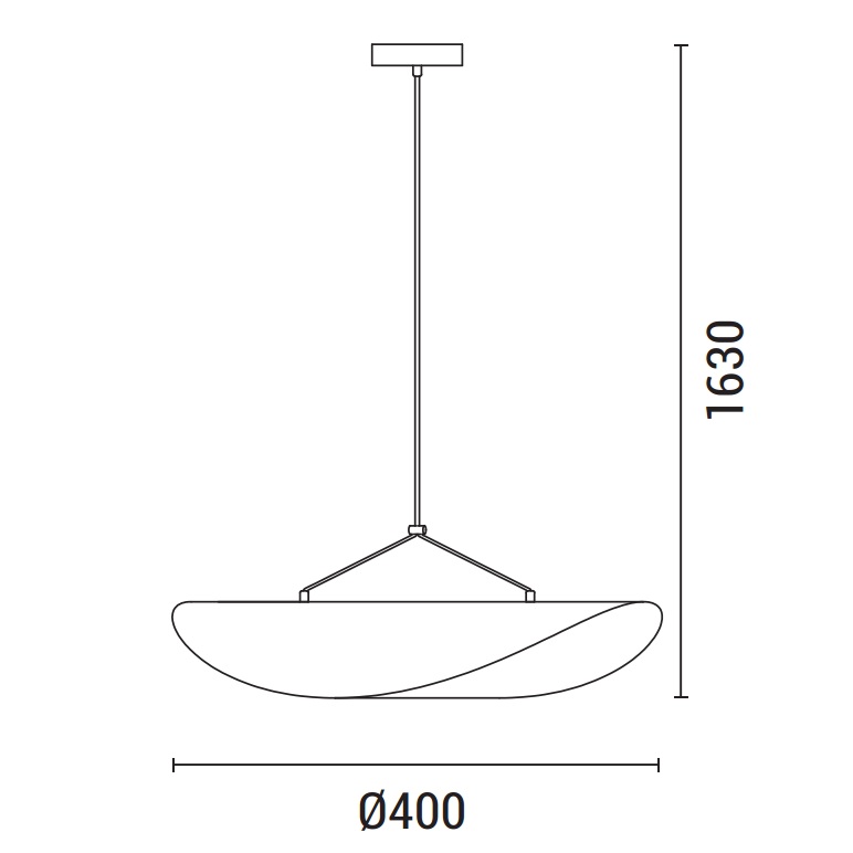 LÁMPARA DE TECHO COLGANTE  LED 9W 405Lm 3000K Ø400mm BLANCO ARTE ILLUMINA NEFI