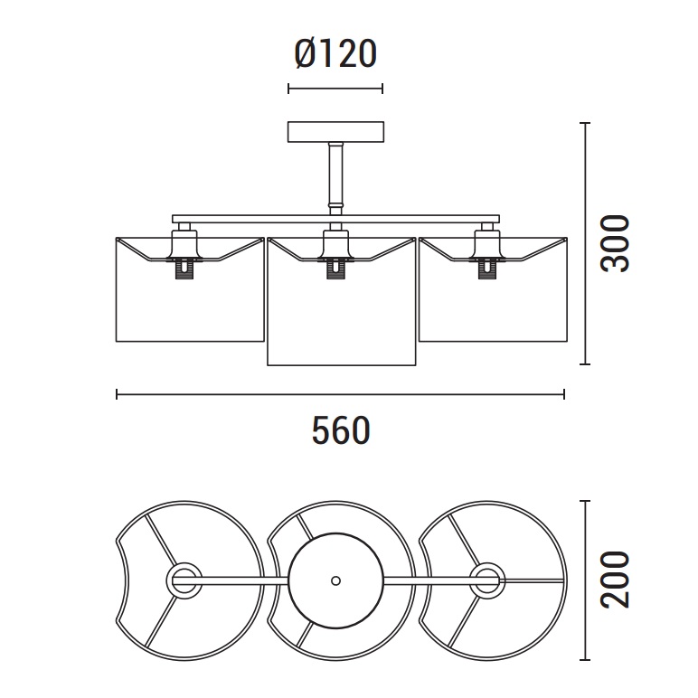 LÁMPARA DE TECHO COLGANTE DE TELA 3xE14 MAX 8W Ø580x300mm BLANCO ARTE ILLUMINA CLOUD