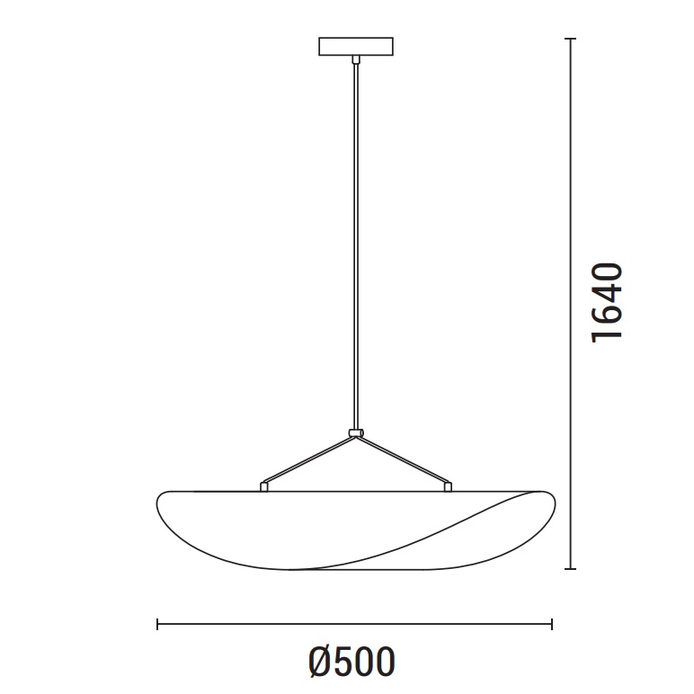 LÁMPARA DE TECHO COLGANTE LED 12W 540lm 3000K Ø500mm BLANCO ARTE ILLUMINA NEFI