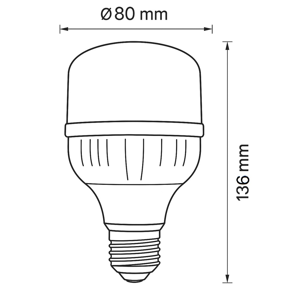 BOMBILLA "HAMMER" SMD T80 16W E27 100-277V