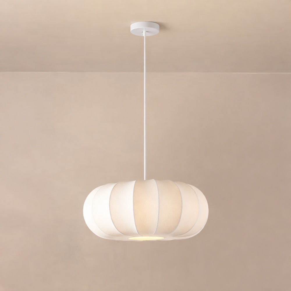 LÁMPARA DE TECHO COLGANTE TYVEK - METAL 1xE27, MÁX. 15W, D400X165mm, BLANCO, ARTE ILLUMINA POMPIA