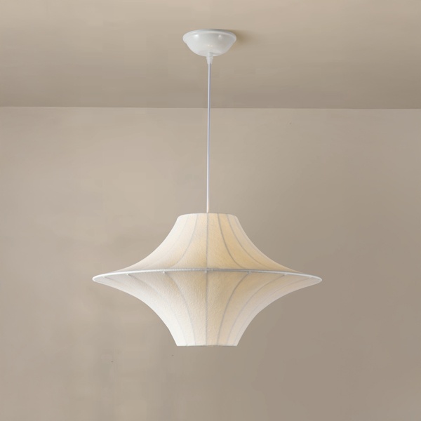 LÁMPARA DE TECHO COLGANTE TYVEK - META, 2xE27, MÁXIMO 15W, D500x350mm, BLANCO, ARTE ILLUMINA AVIRA