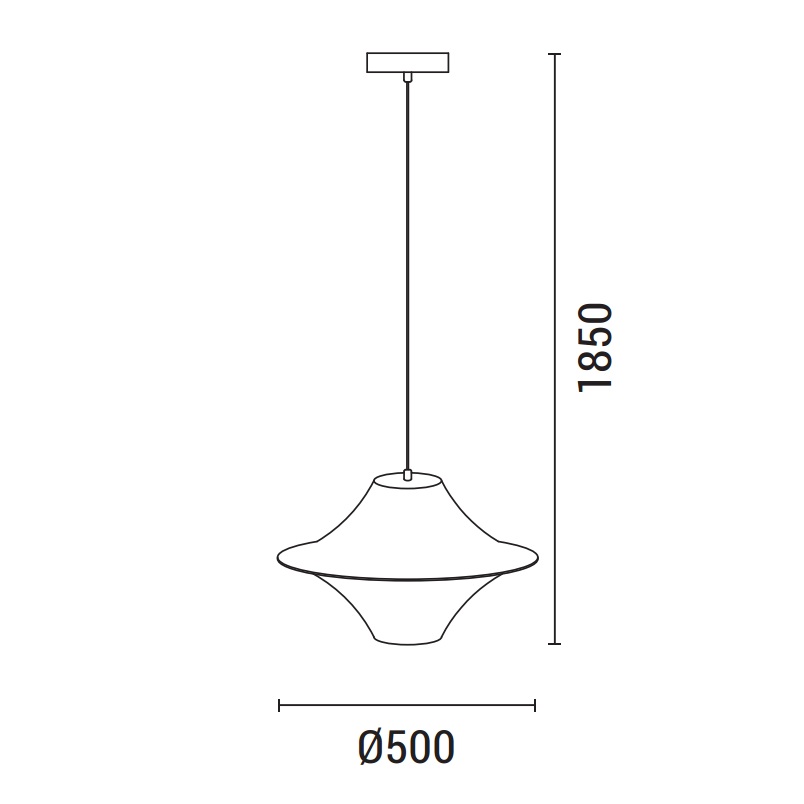 LÁMPARA DE TECHO COLGANTE TYVEK - META, 2xE27, MÁXIMO 15W, D500x350mm, BLANCO, ARTE ILLUMINA AVIRA