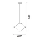 LÁMPARA DE TECHO COLGANTE TYVEK - META, 2xE27, MÁXIMO 15W, D500x350mm, BLANCO, ARTE ILLUMINA AVIRA