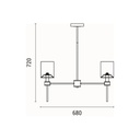 LÁMPARA DE TECHO COLGANTE DE METAL 5xE14 MÁX 8W Ø680mm PATRÓN DE MÁRMOL ARTE ILLUMINA ATEMPORAL