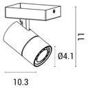 CEILING SPOT BAR INDIVIDUAL GU10 BLANCO / NEGRO