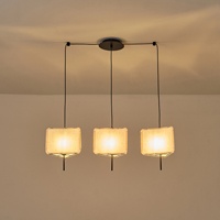LÁMPARA DE TECHO COLGANTE DE TELA 3x14 MÁX. 8W 800x250x900mm BEIGE ARTE ILLUMINA TOSCANY