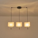 LÁMPARA DE TECHO COLGANTE DE TELA 3x14 MÁX. 8W 800x250x900mm BEIGE ARTE ILLUMINA TOSCANY
