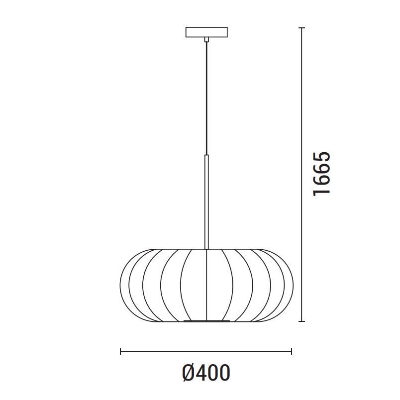 LÁMPARA DE TECHO COLGANTE TYVEK - METAL 1xE27, MÁX. 15W, D400X165mm, BLANCO, ARTE ILLUMINA POMPIA