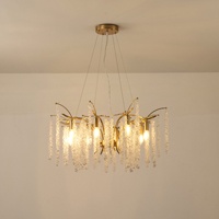 LÁMPARA DE TECHO COLGANTE METAL-VIDRIO TRANSPARENTE 8xE27 MAX 15W 720x740mm ARTE ILLUMINA DYNASTY