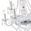 LÁMPARA DE TECHO COLGANTE METAL-VIDRIO TRANSPARENTE 9xE14 MAX 15W 710x1750mm BLANCO ARTE ILLUMINA KRISTALLO