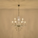 LÁMPARA DE TECHO COLGANTE METAL-VIDRIO TRANSPARENTE 9xE14 MAX 15W 710x1750mm BLANCO ARTE ILLUMINA KRISTALLO