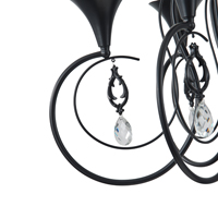 LÁMPARA DE TECHO COLGANTE METAL-CRISTAL TRANSPARENTE 6xE27 MÁX. 15W 500x720mm ARTE ILLUMINA KRISTALLO