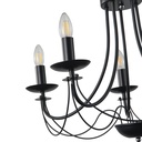 LÁMPARA DE TECHO COLGANTE CRISTAL TRANSPARENTE 5xE27 MÁX. 15W 470x630mm NEGRO ARTE ILLUMINA VAULT