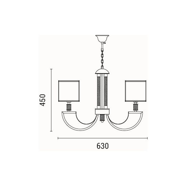 LÁMPARA DE TECHO COLGANTE METAL-TEJIDO 6xE27 MÁX. 15W 450x630mm ARTE ILLUMINA NOBLE