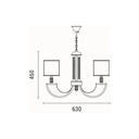 LÁMPARA DE TECHO COLGANTE METAL-TEJIDO 6xE27 MÁX. 15W 450x630mm ARTE ILLUMINA NOBLE